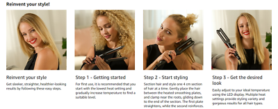Revlon Double Straight Digital Hair Straightener Styler Waver Copper Ceramic