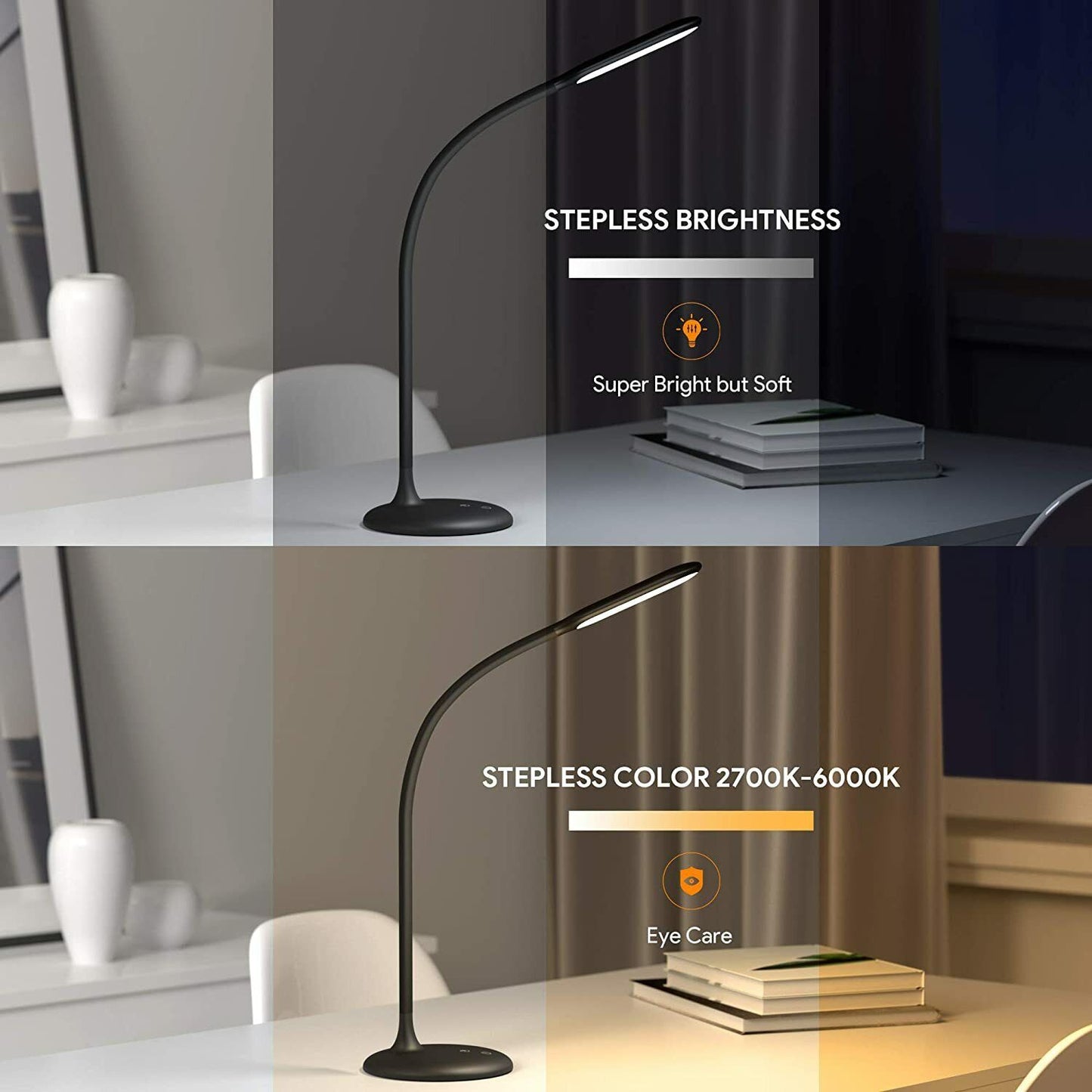 Gladle LED Desk Table Lamp Daylight Warm White Dimmable 360° Flexible Neck