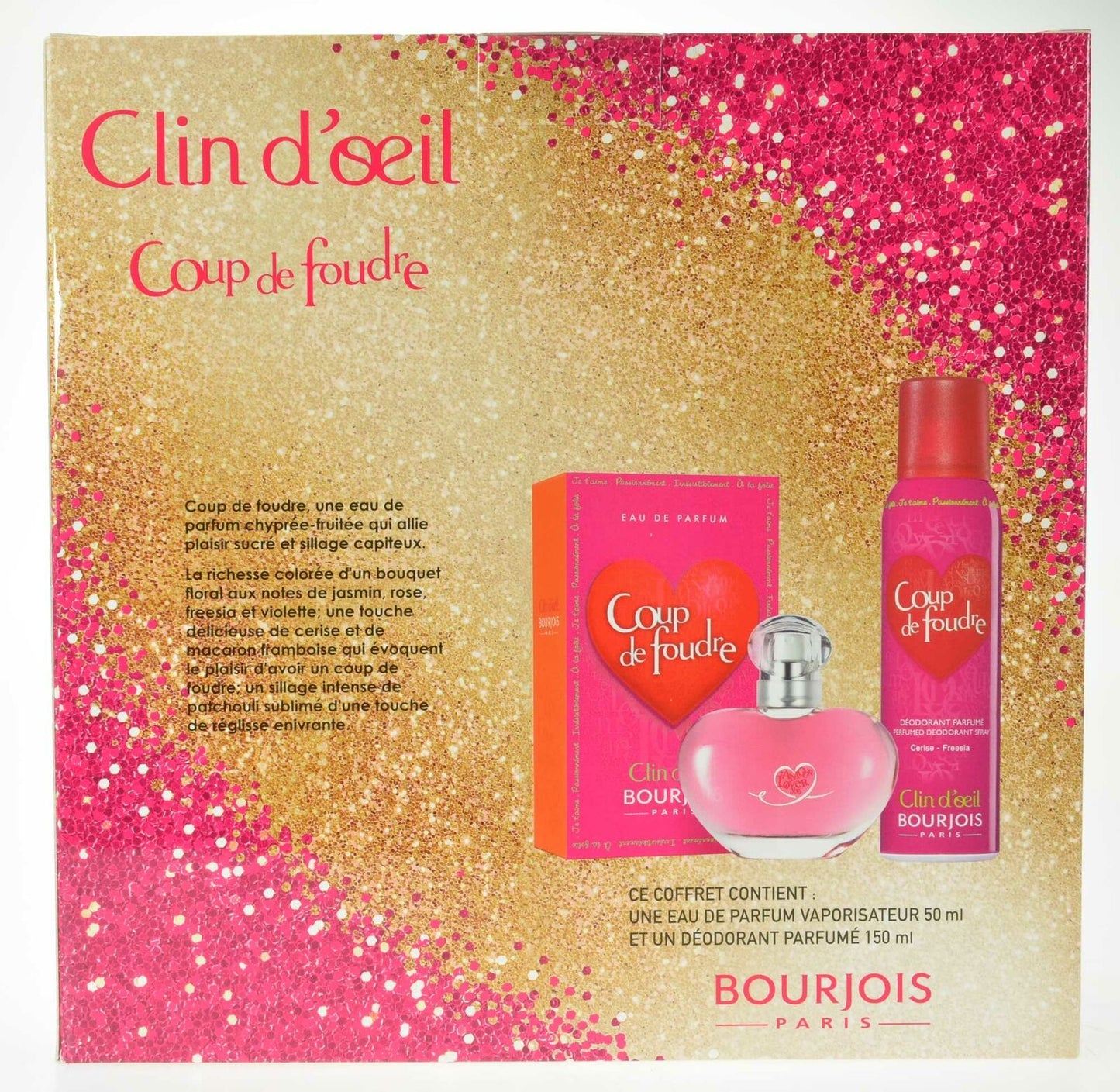 Bourjois Coup de Foudre Love at First Sight Deodorant 150ml EDP 50ml  Gift Set