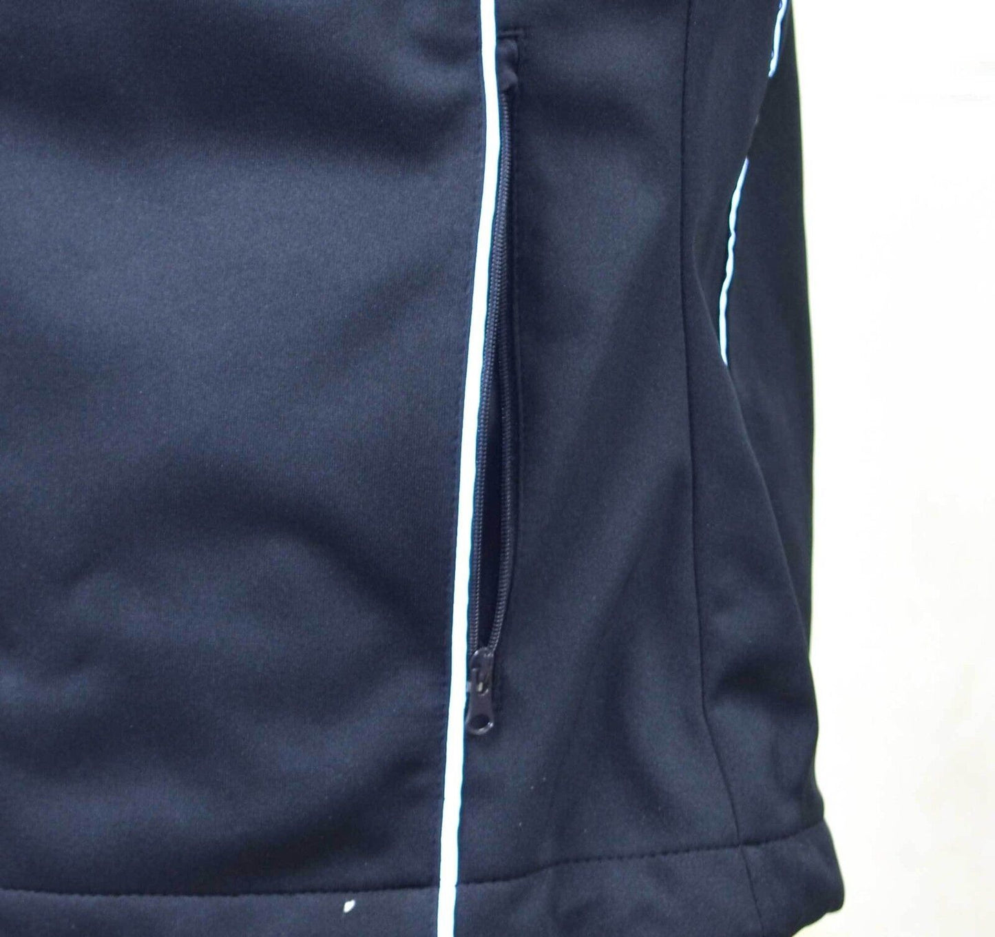 US Basic Cromwell Ladies Soft Shell Body Warmer Gilet Navy Reflective Strips