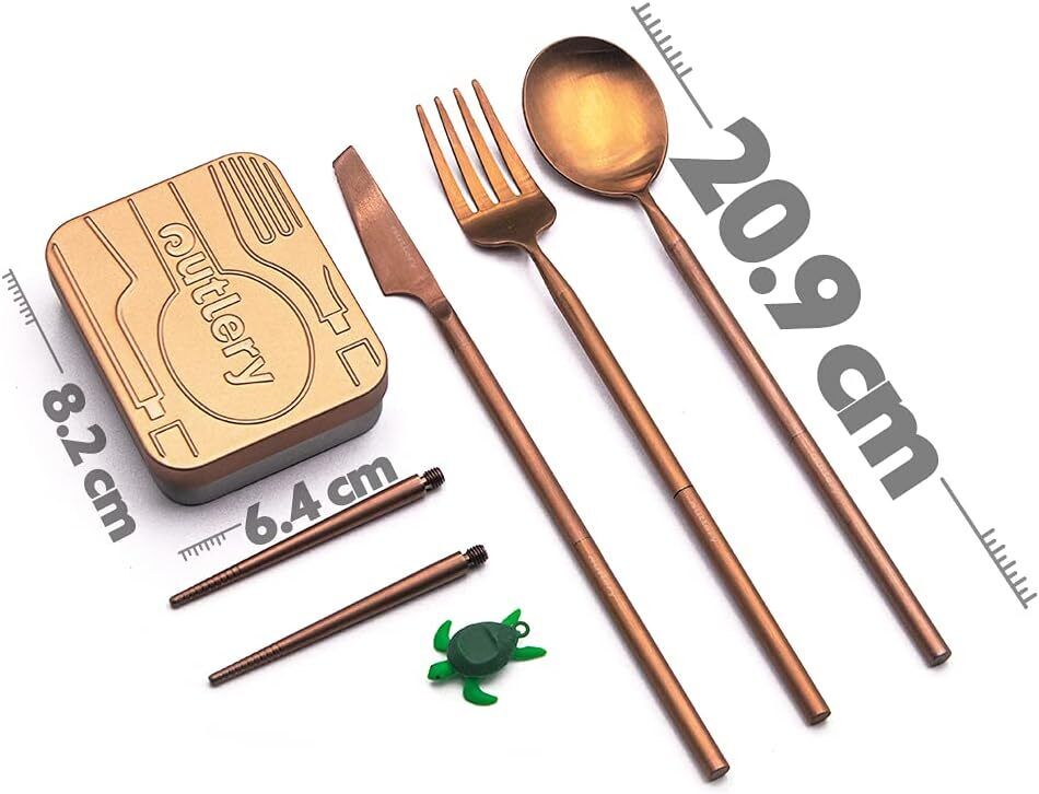 Cutlery Set Travel Camping Outdoor Reuseable Stainless Steel Compact Outlery