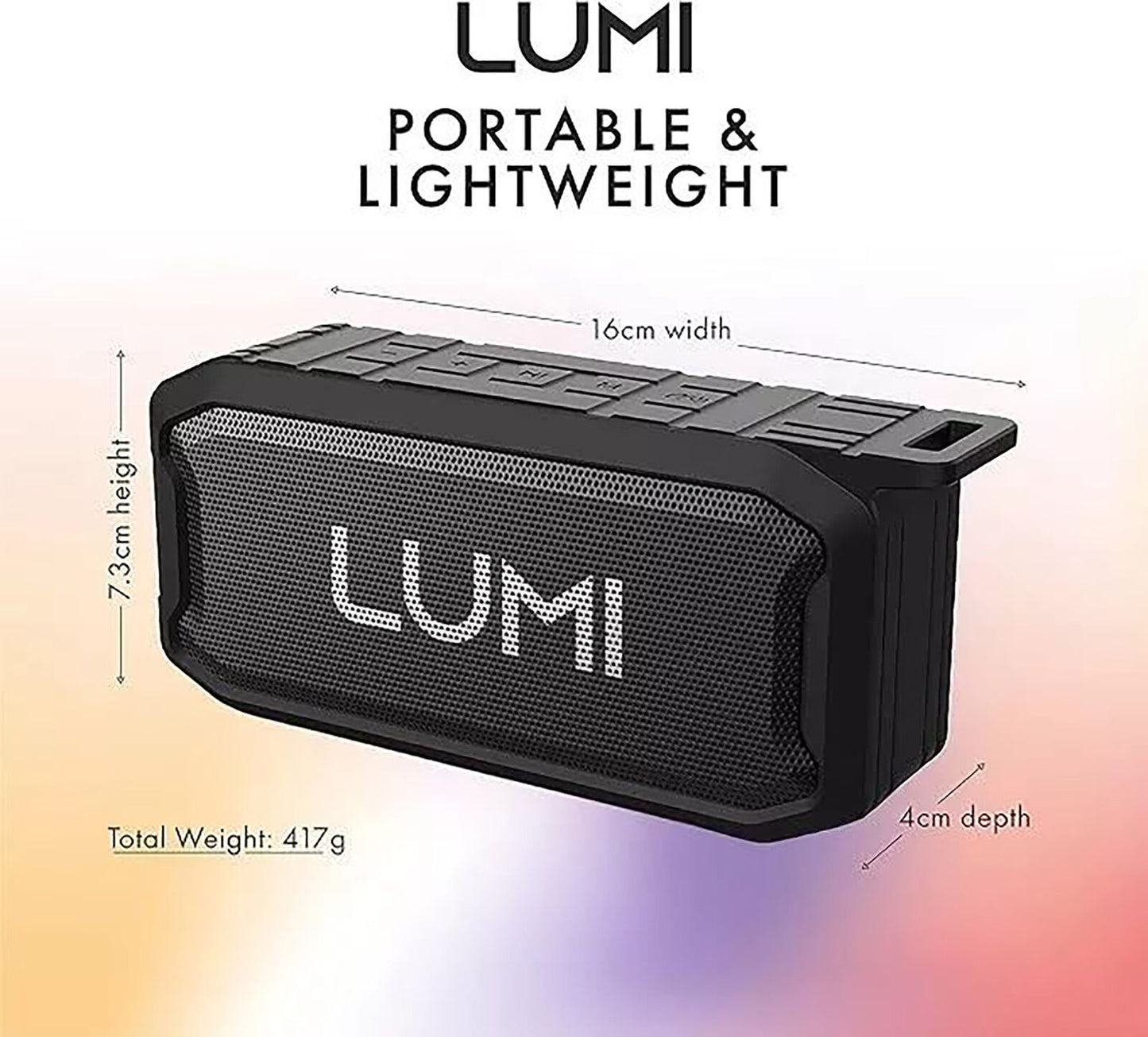 Waterproof Bluetooth Speaker 5 Watt Aux SD Slot USB Playback Lumi Wireless