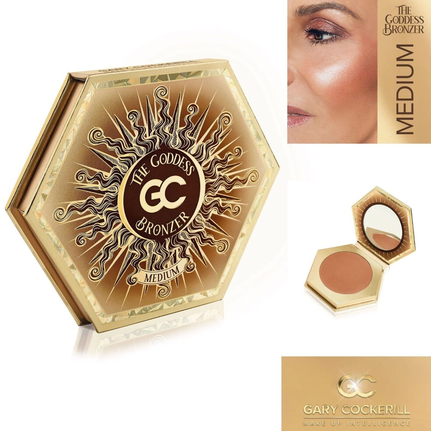 The Goddess Bronzer Gary Cockerill Light Medium Dark 15g Full Size 3 Shades