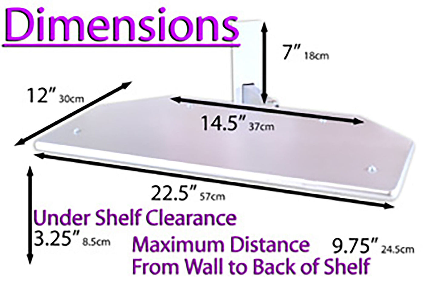 TROY 21" CRT OLD STYLE TV WALL MOUNT BRACKET DVD SKY VCR SHELF UNDER 30KG MAX