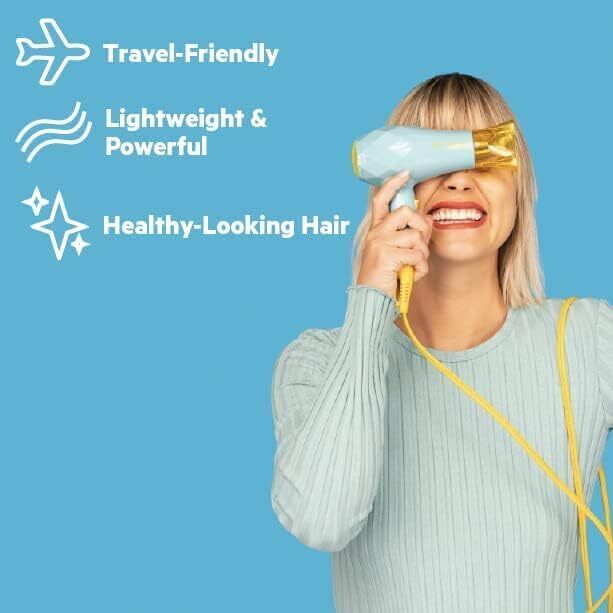 Hair Dryer Ceramic Ionic Dual Voltage Travel Lightweight Quick Dry Flower Drew
