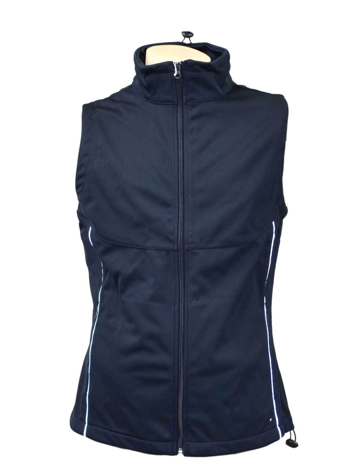 US Basic Cromwell Ladies Soft Shell Body Warmer Gilet Navy Reflective Strips