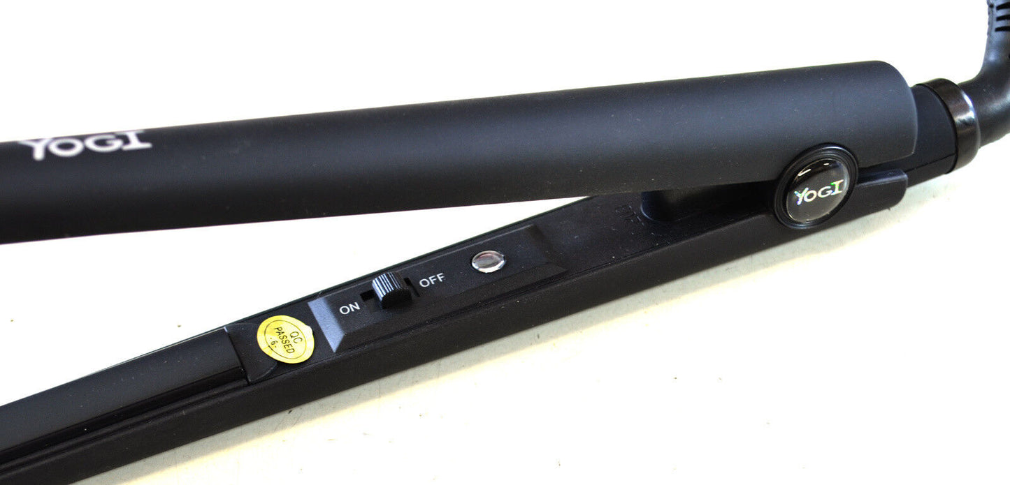 YOGI COMPACT MID-SIZE HAIR STRAIGHTENER BLACK IONIC TOURMALINE CERAMIC