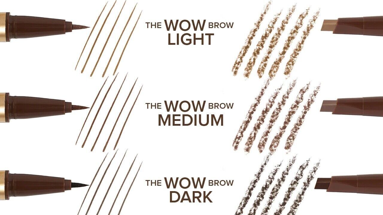 The WoW Brow Eye Pencil Pen Fine & Fat Gary Cockerill 3 Shades