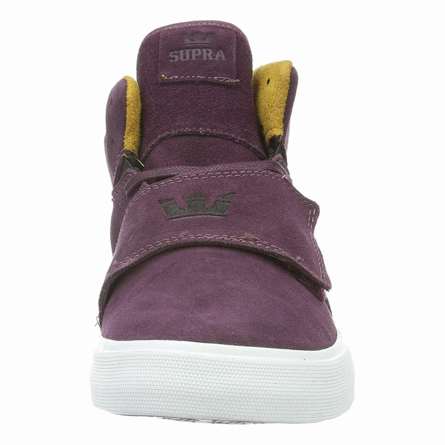 Supra Mens Rock Burgandy Gold White Light Grey High Top Suede Skater Trainers