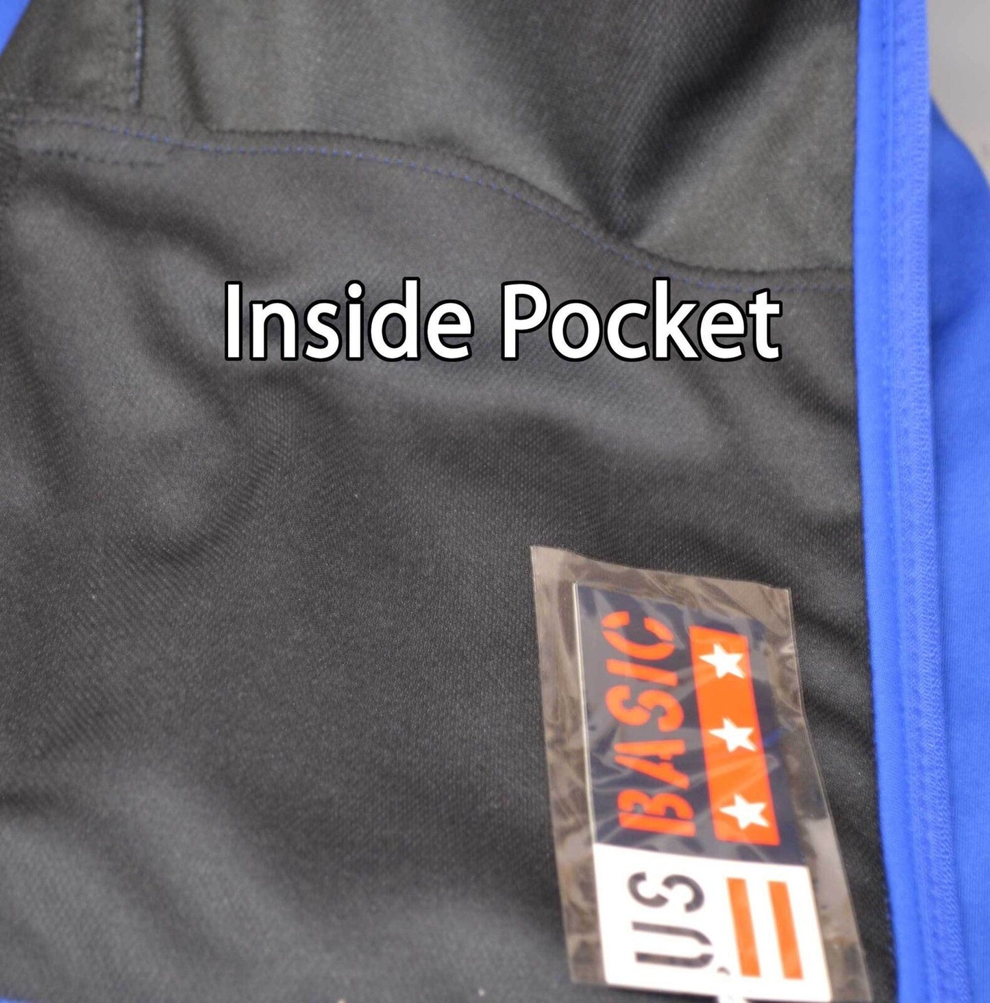 US Basic Cromwell Mens Soft Shell Body Warmer Gilet Blue Reflective Strips