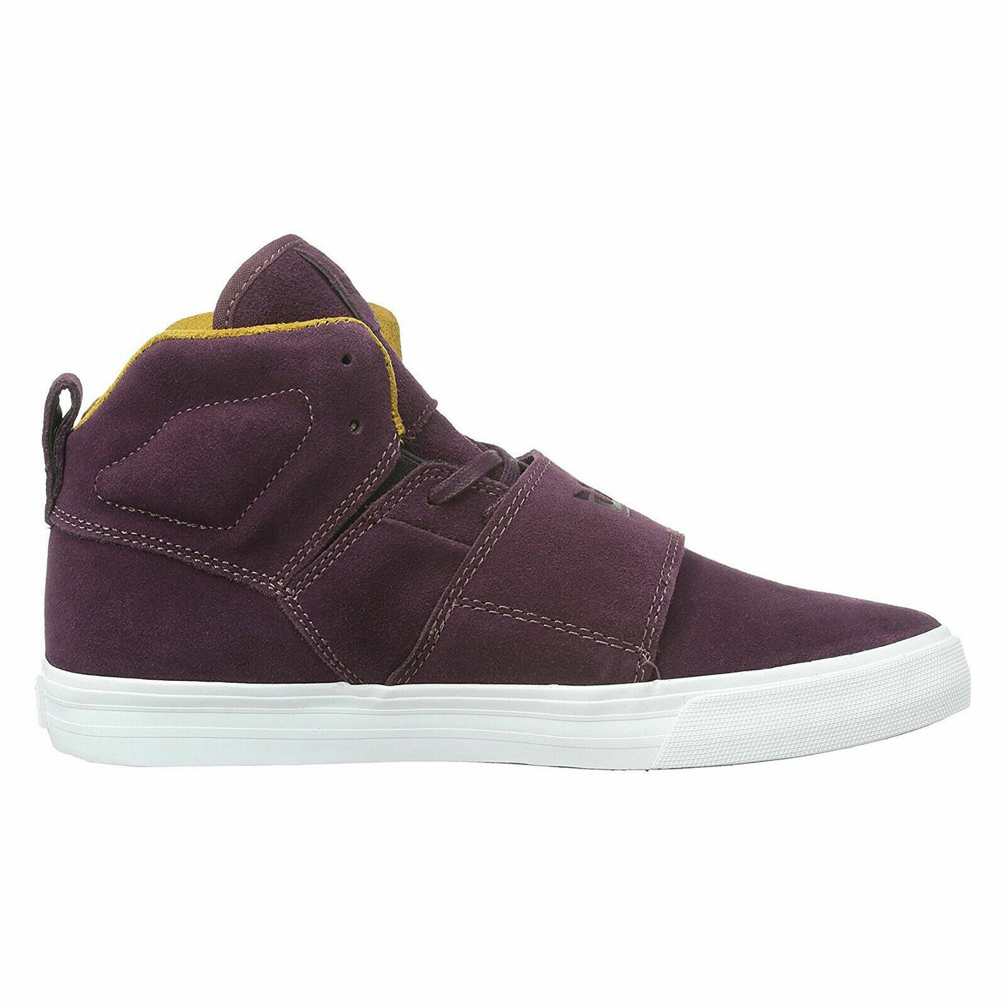 Supra Mens Rock Burgandy Gold White Light Grey High Top Suede Skater Trainers