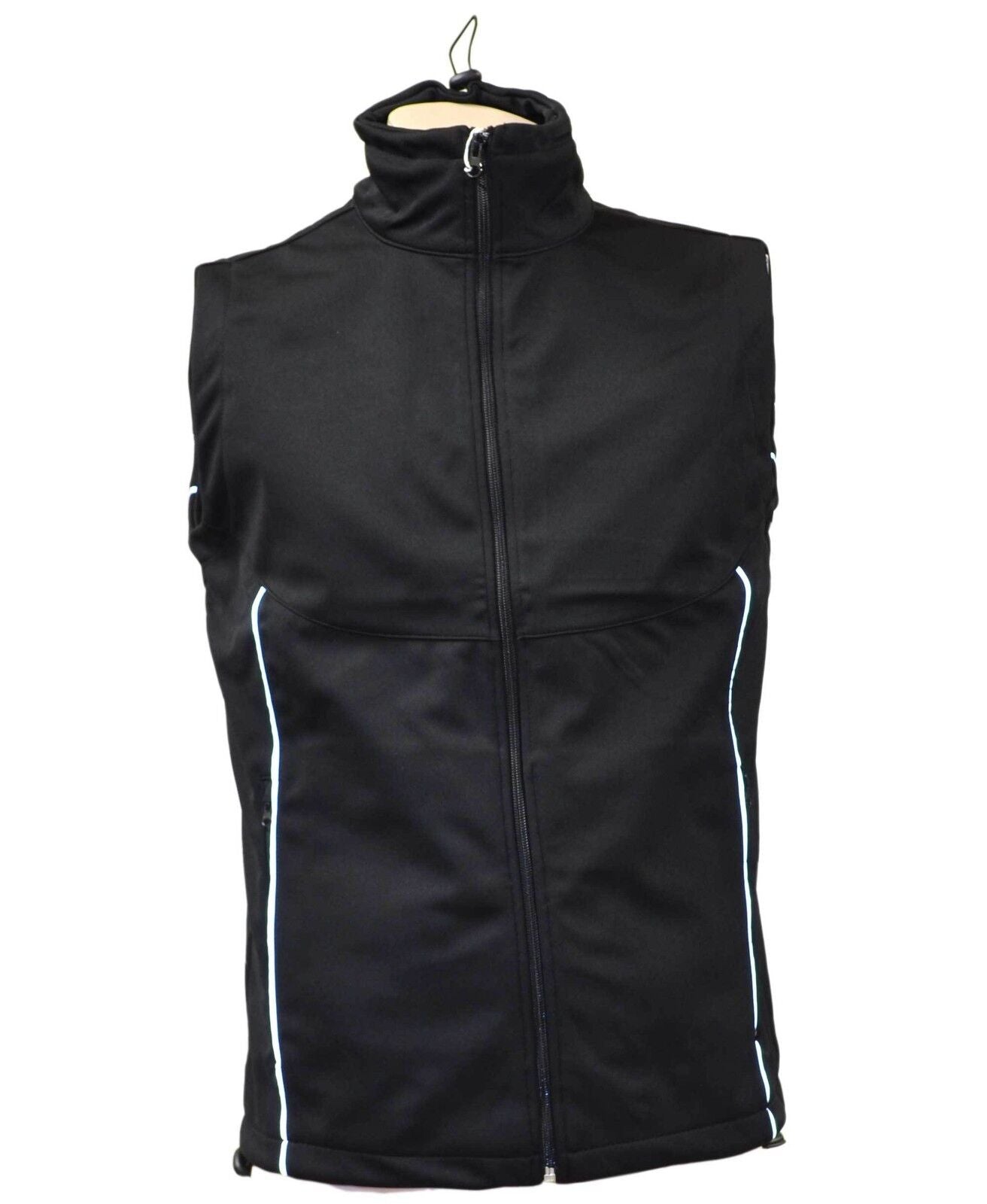 US Basic Cromwell Ladies Soft Shell Body Warmer Gilet Black Reflective Strips