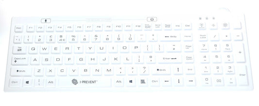 Washable Waterproof Keyboard Full Size UK Layout Medical Grade Silicone Disinfec