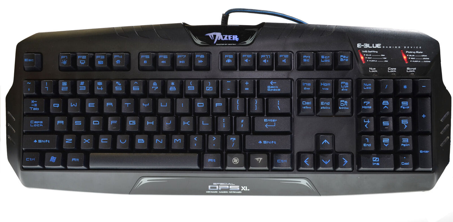 eBlue Mazer Mechanical Keyboard Change Polling and Key Response On The Fly