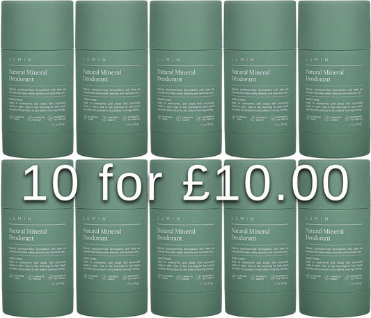 Lumin Natural Mineral Deodorant 50ml 10 For £10 Exp 09/23