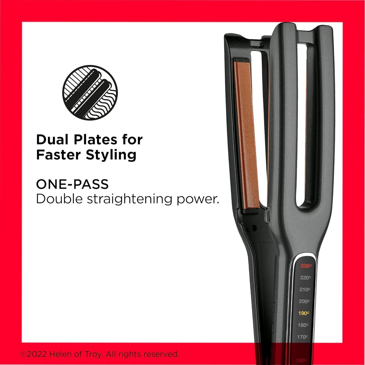 Revlon Double Straight Digital Hair Straightener Styler Waver Copper Ceramic