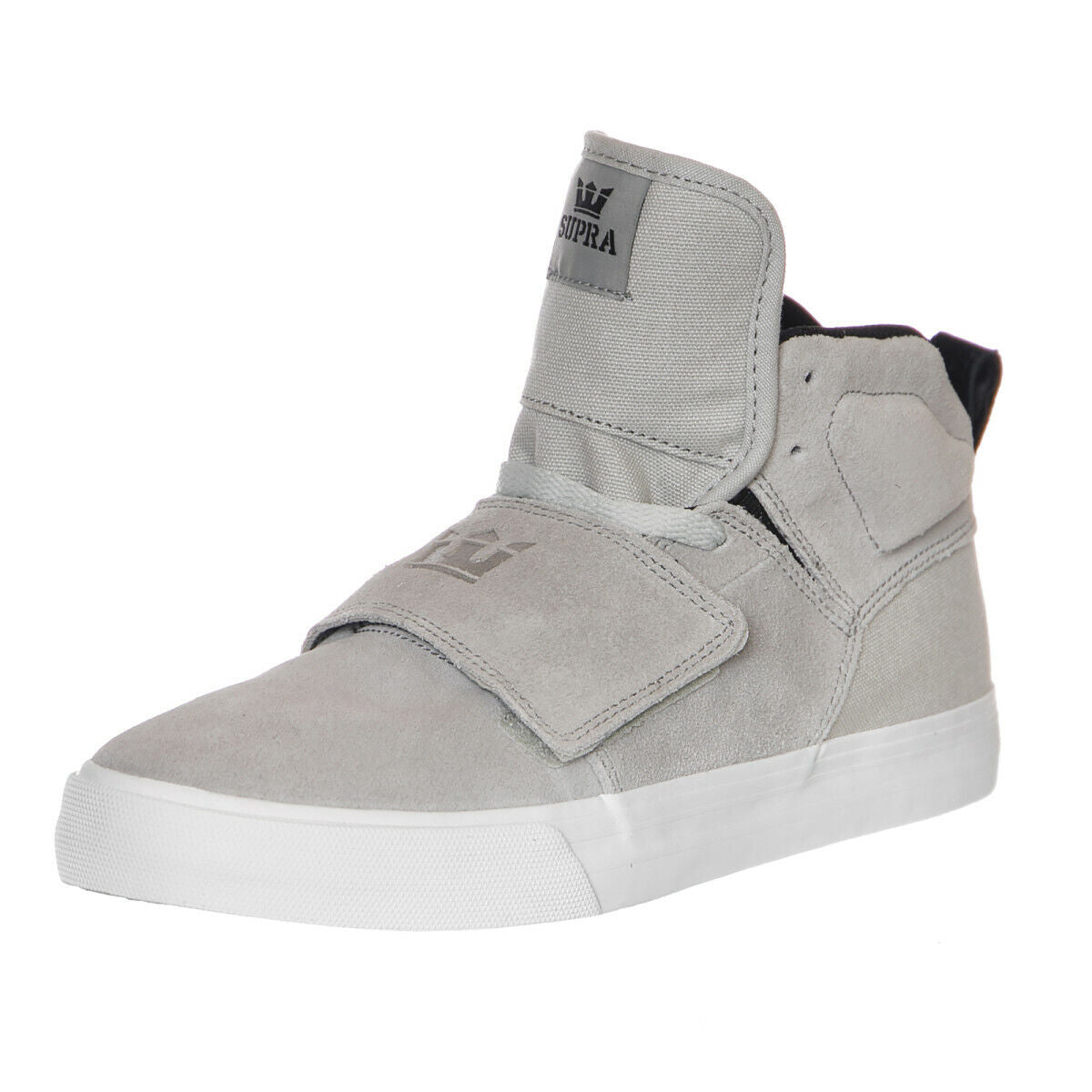 Supra Mens Rock Burgandy Gold White Light Grey High Top Suede Skater Trainers