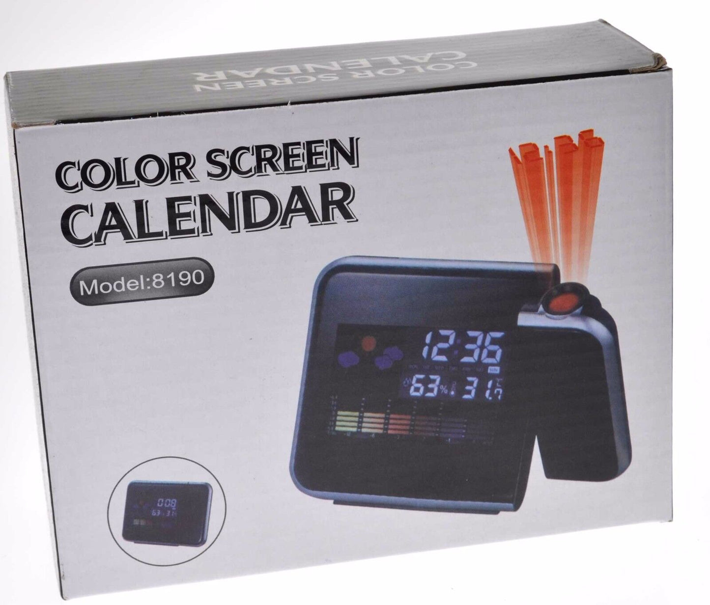 Metro Colour Screen Electronic Projector Compact Calendar Alarm Clock Snooze