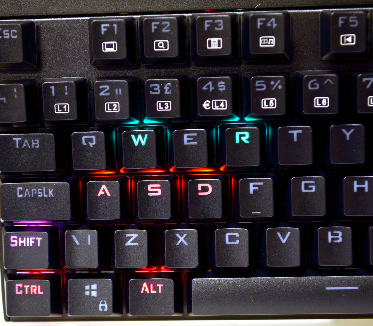 Mechanical Keyboard LED Illuminated  Blue Switches Aukey KM-G6 UK Layout 105 key