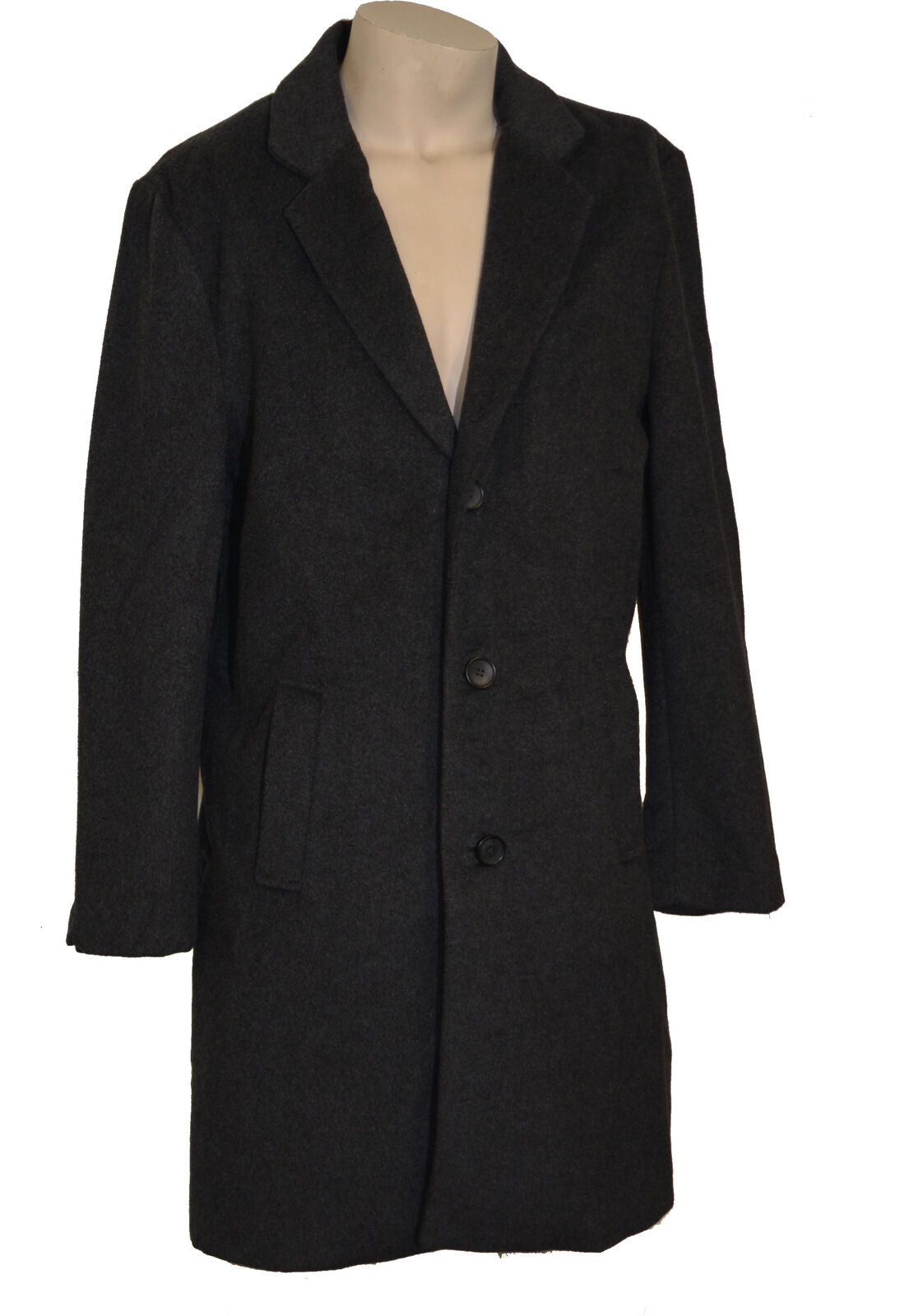 Mens Womens Grey Wool Overcoat Trench Coat Long Jacket Ex Chain Store Warm Cozy