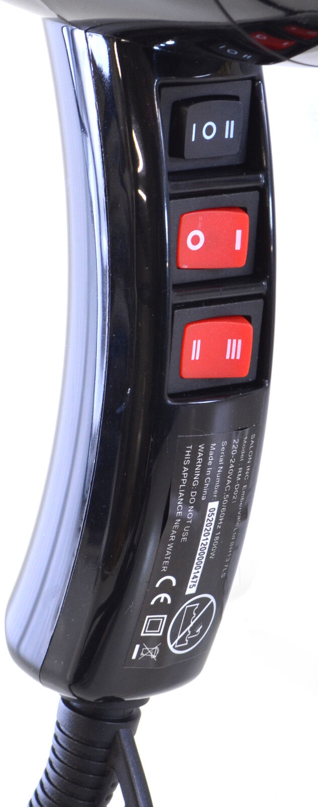 SALON INC PROFESSIONAL 1800 WATT IONIC HAIR DRYER CONCENTRATOR COOL SHOT 1800W