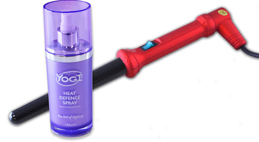 YOGI  PROFESSIONAL SOFT TOUCH RED CONICAL HAIR STYLING WAND + 120ml HEAT DEFENCE