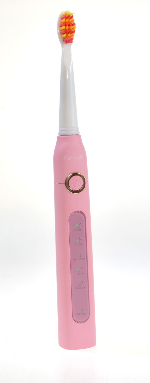Electric Sonic Toothbrush Fairywill D7 Pink 5 Modes Travel Case 8 Heads