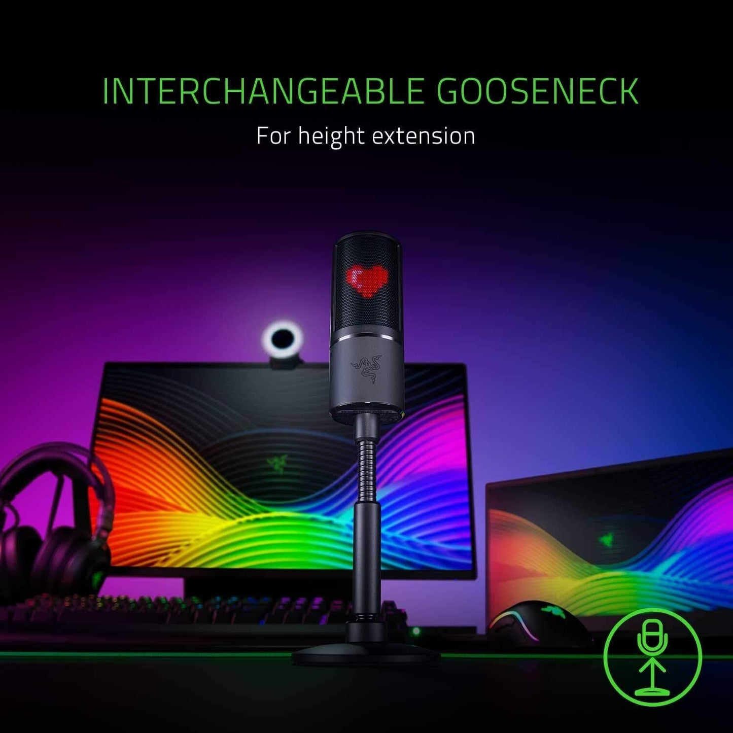 Razer Seiren Emote Streaming Microphone With Emoticon Display USB Condenser