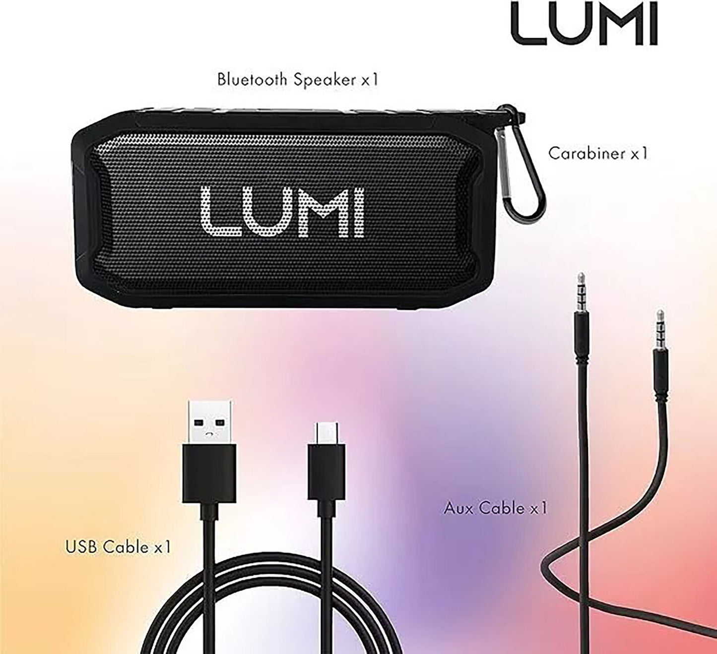 Waterproof Bluetooth Speaker 5 Watt Aux SD Slot USB Playback Lumi Wireless