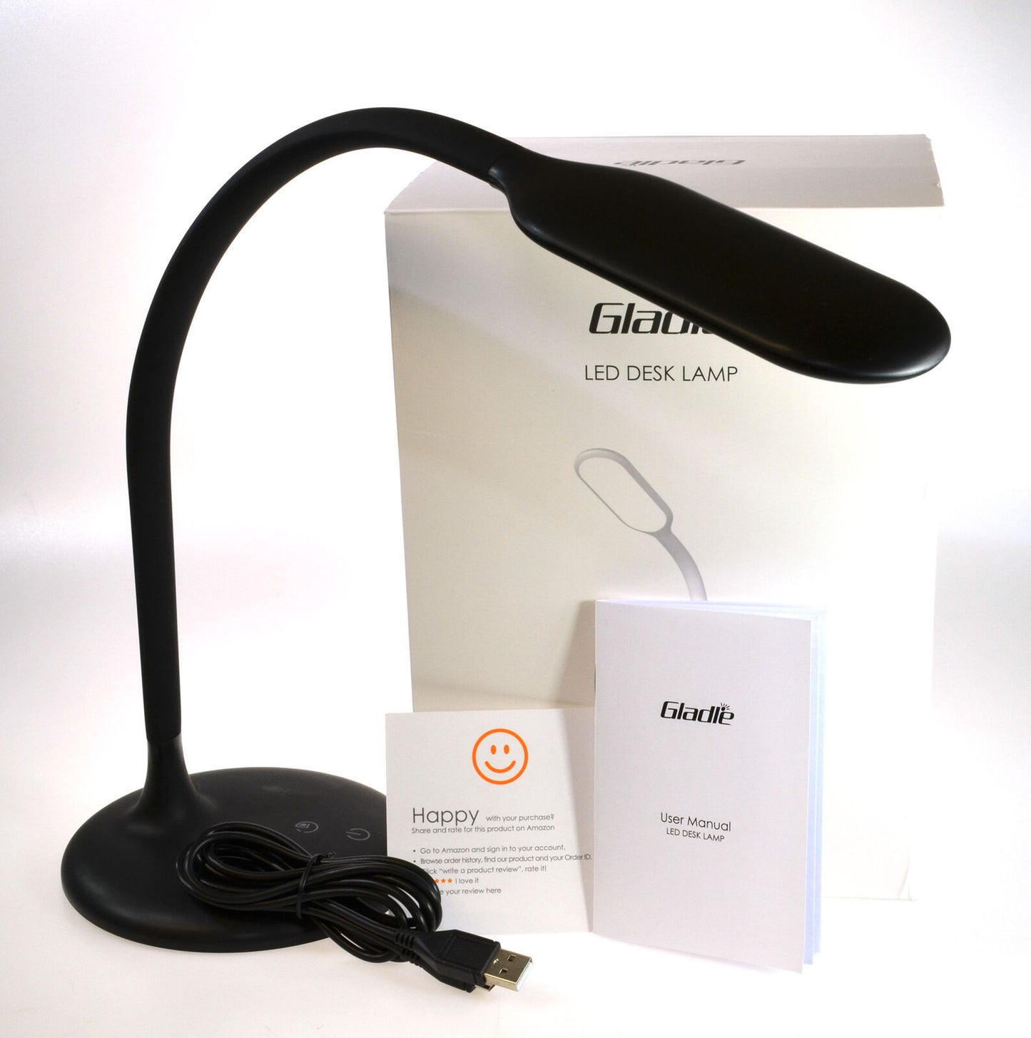 Gladle LED Desk Table Lamp Daylight Warm White Dimmable 360° Flexible Neck