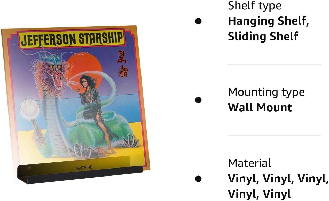 Hudson Hi-Fi 12" Vinyl Wall Mount LP Album Display Shelf Steel