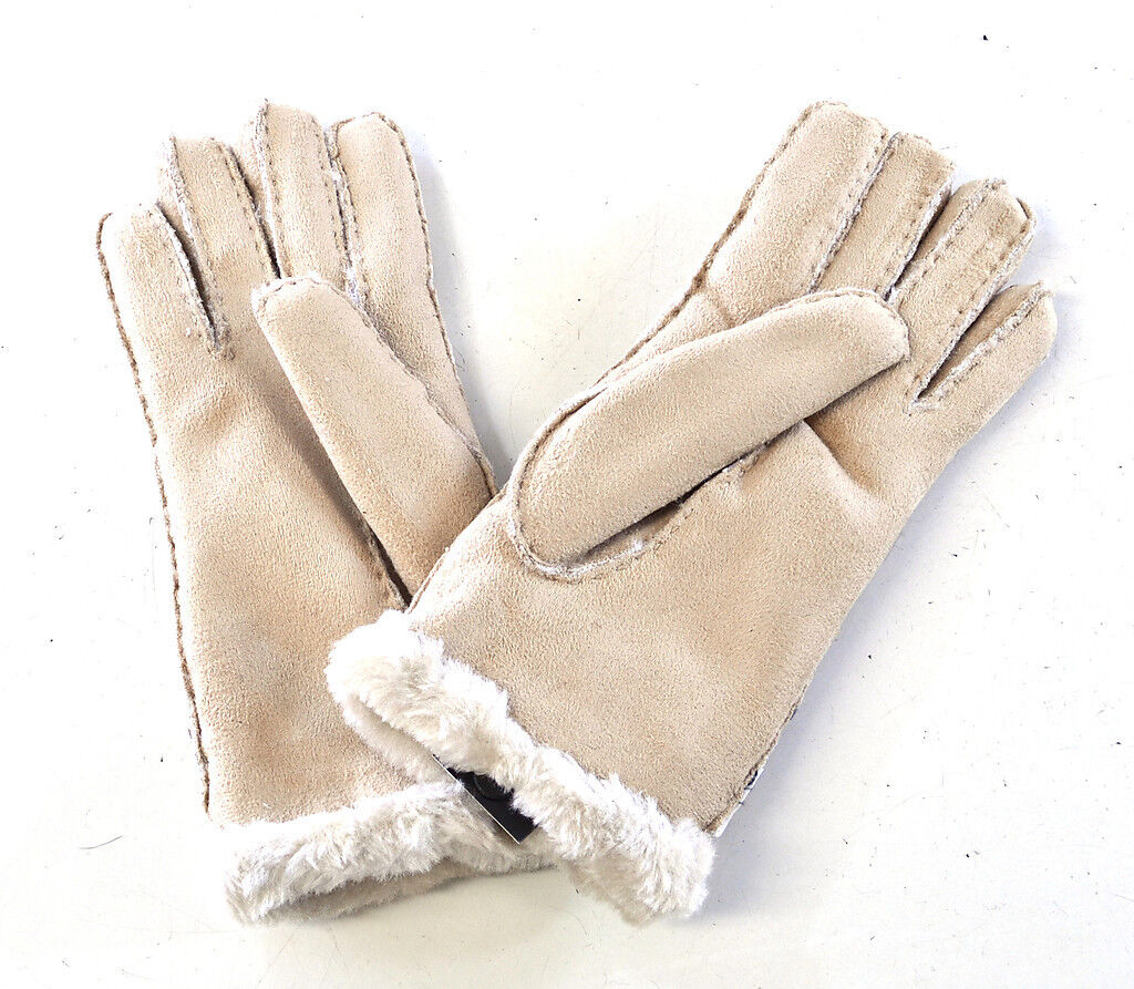 SUZETTE FAUX SHEEPSKIN SHEARLING FUR WOMENS GLOVES WARM SOFT COZY 5 COLOURS