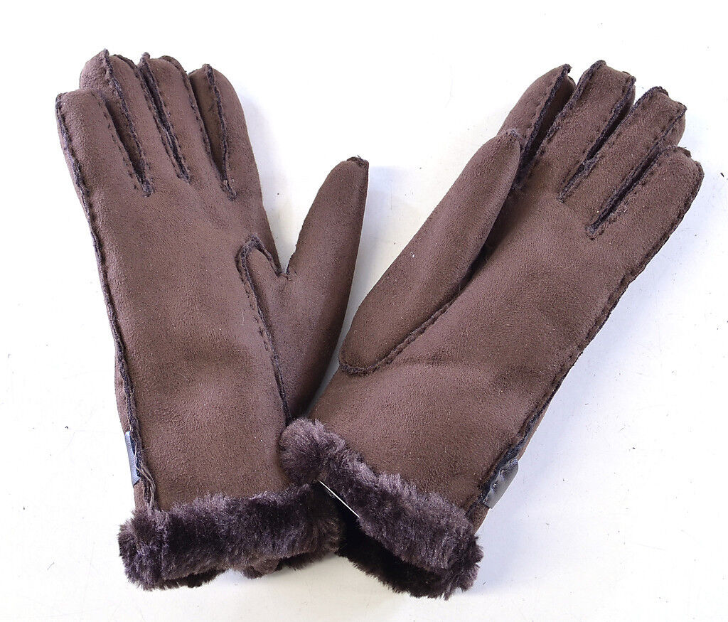 SUZETTE FAUX SHEEPSKIN SHEARLING FUR WOMENS GLOVES WARM SOFT COZY 5 COLOURS