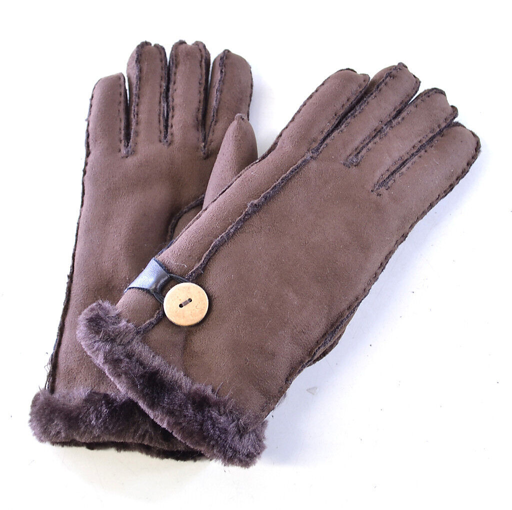 SUZETTE FAUX SHEEPSKIN SHEARLING FUR WOMENS GLOVES WARM SOFT COZY 5 COLOURS
