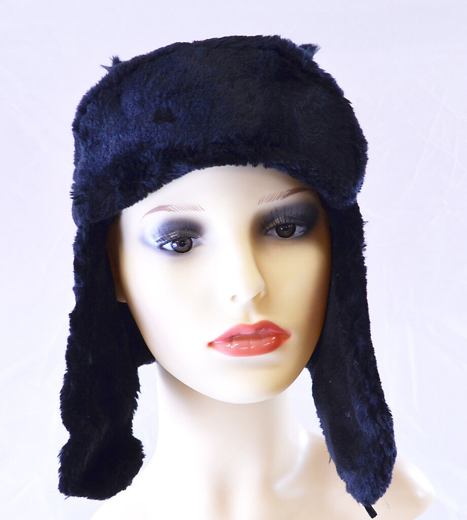 FAUX FUR SHEEPSKIN SUEDE SUZETTE TRAPPER EAR FLAP COZY WARM HAT PIA ROSSINI