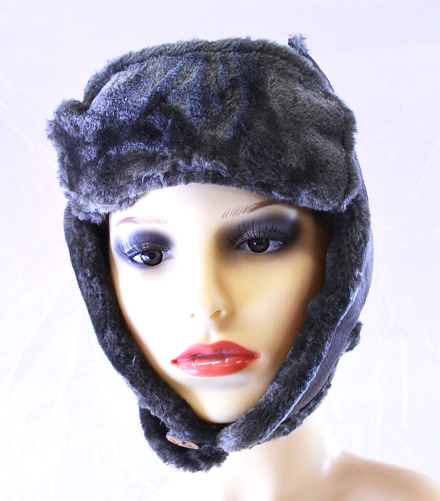 FAUX FUR SHEEPSKIN SUEDE SUZETTE TRAPPER EAR FLAP COZY WARM HAT PIA ROSSINI