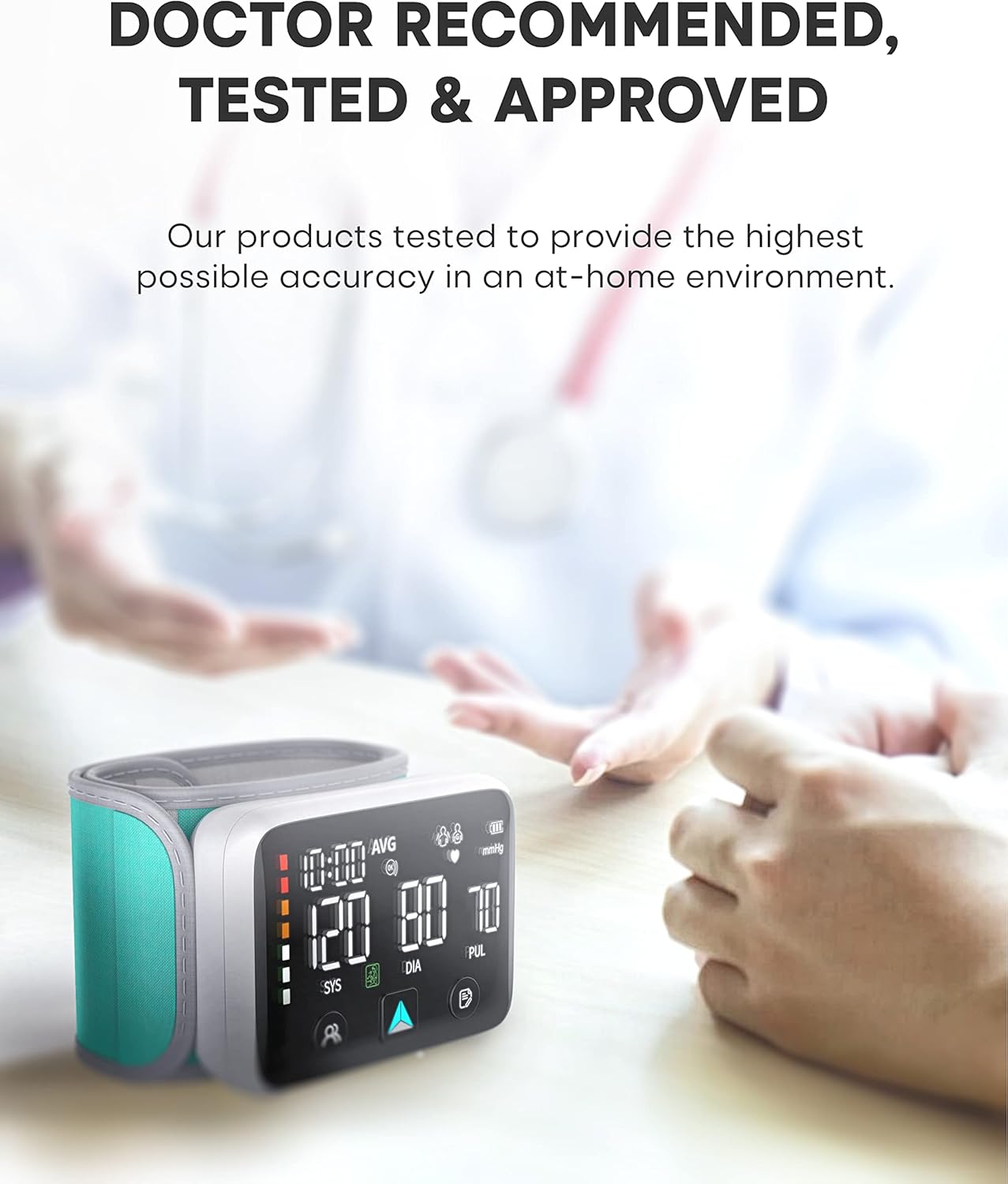 DSK WRS-35E Automatic Wrist Blood Pressure Monitor Large Display Voice Prompts