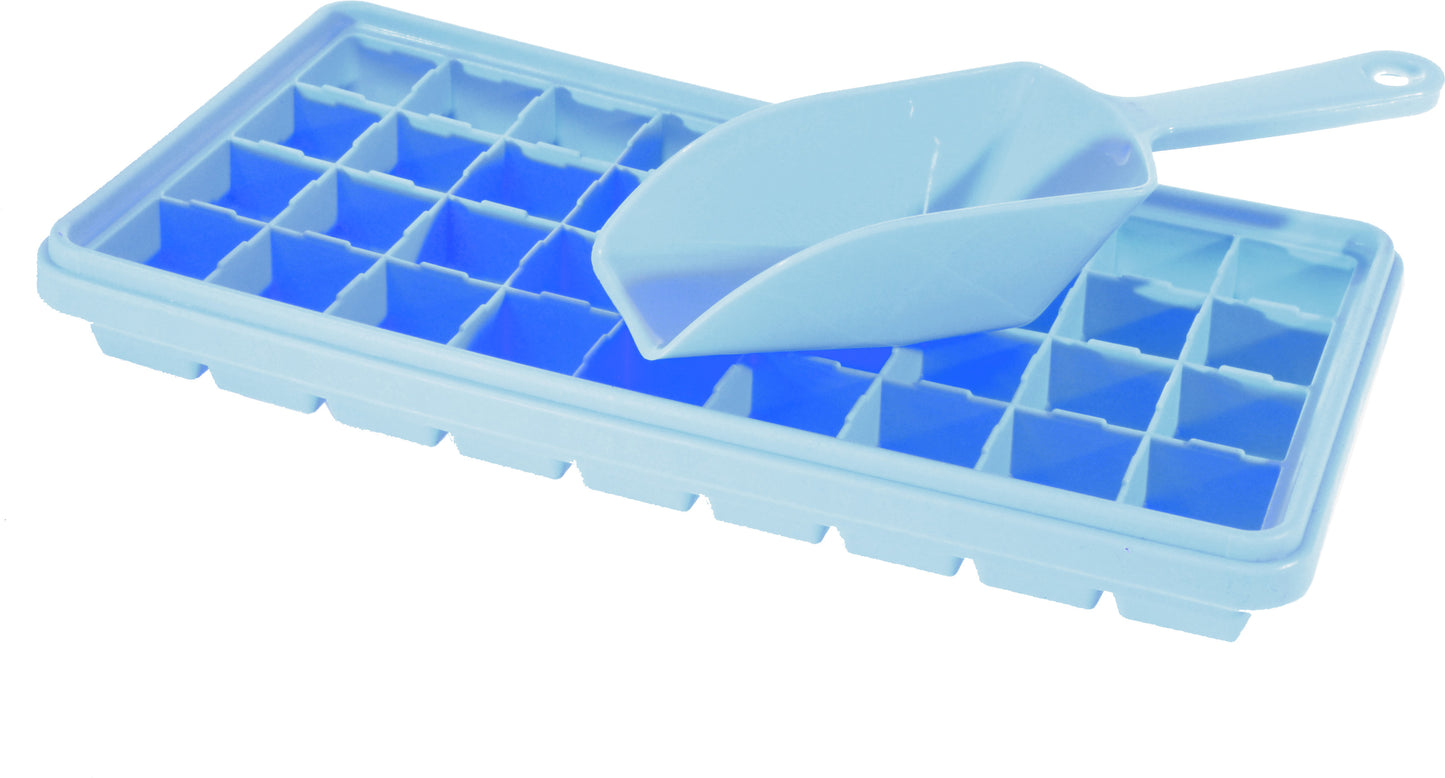 Ice Cube Maker with Tray Scoop and Lid Stackable
