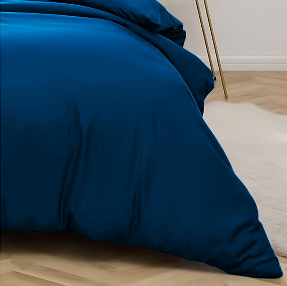Royal Blue Double Duvet Set 2 Pillow Case, 1 Base Sheet, 1 Duvet Cover