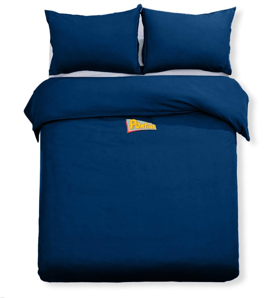 Royal Blue Double Duvet Set 2 Pillow Case, 1 Base Sheet, 1 Duvet Cover