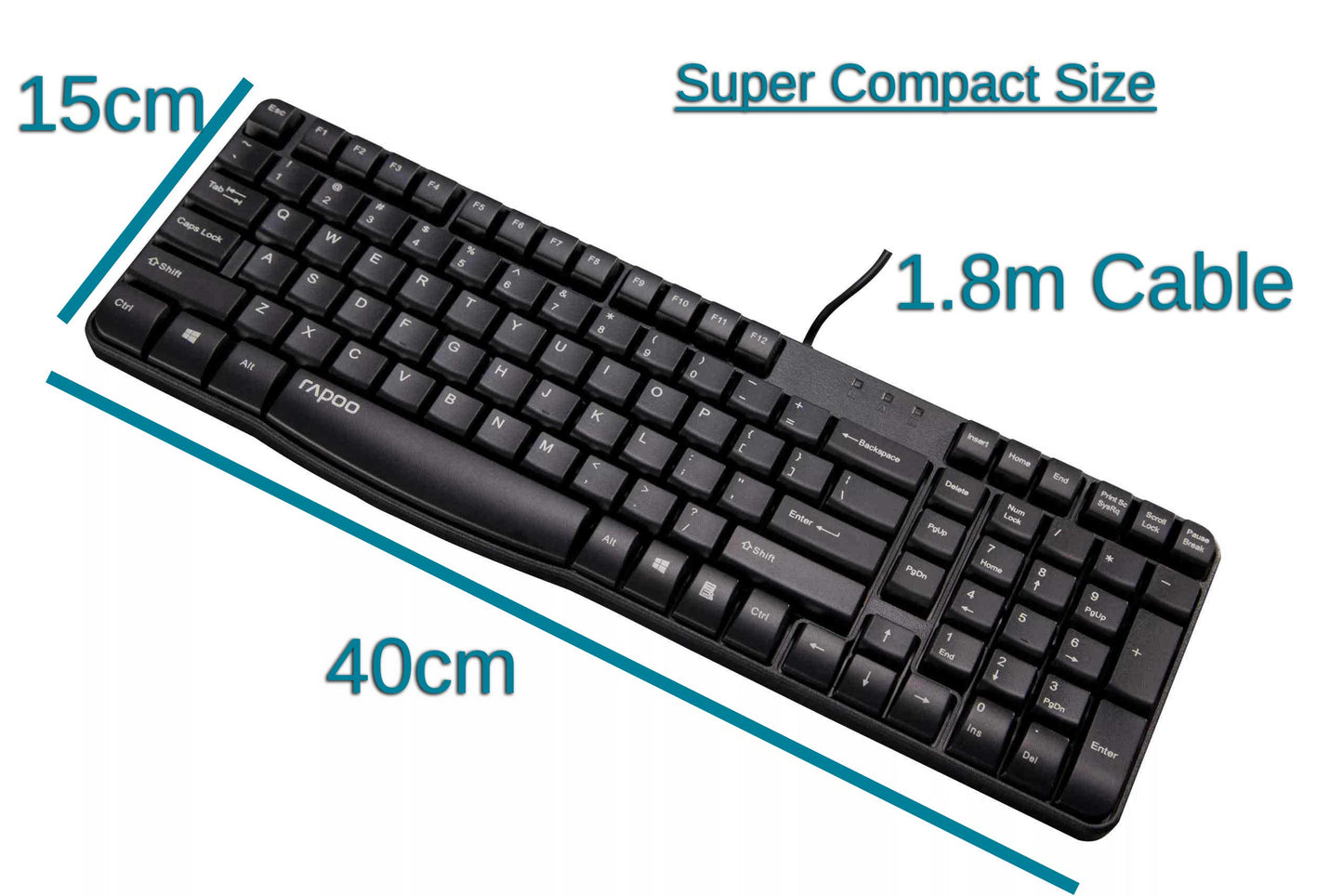 Rapoo N2400 UK Keyboard Spill Resistant USB Wired