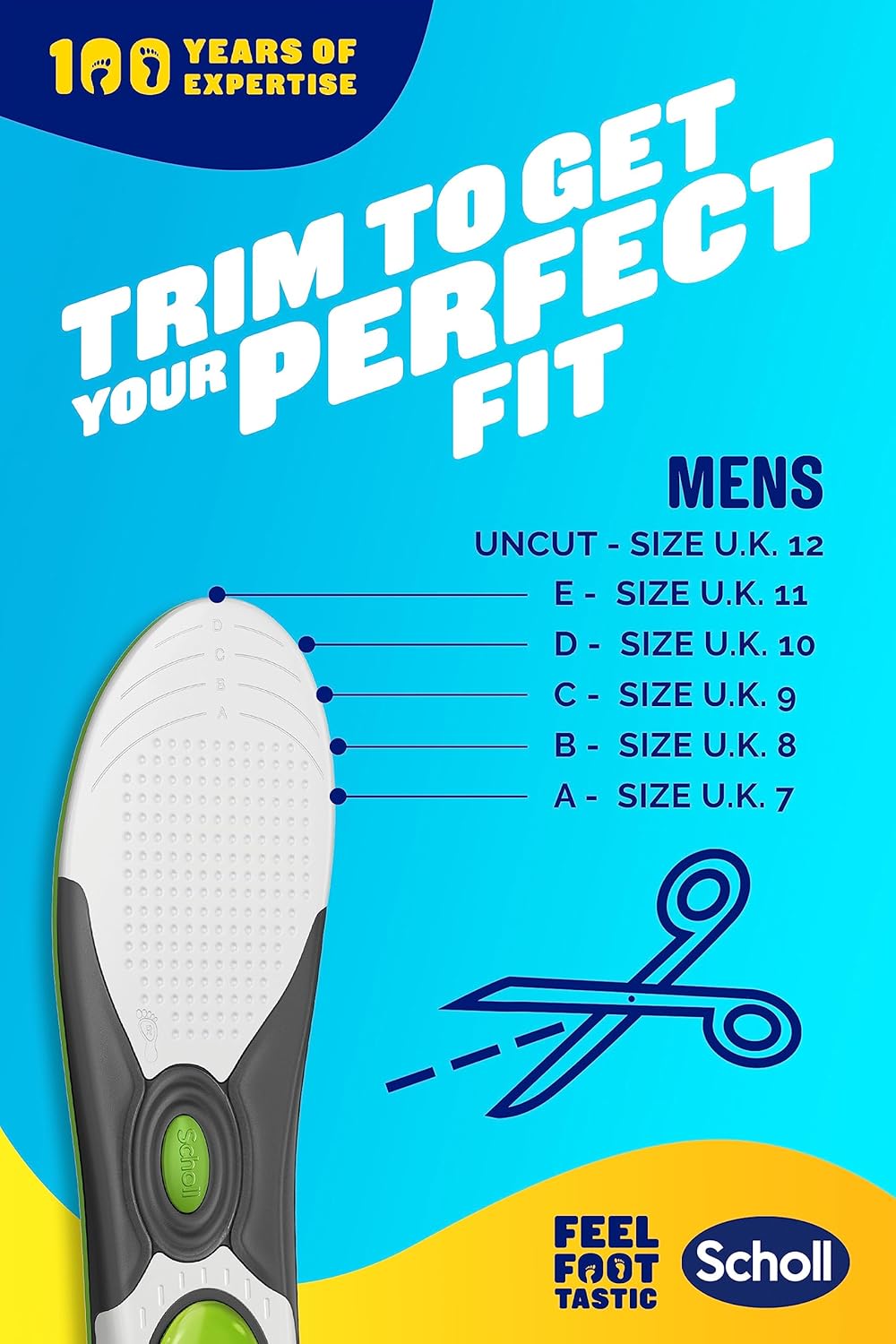 Scholl Liquiflex Gel Everyday Insoles Arch Support Memory Foam Anti Odour Large