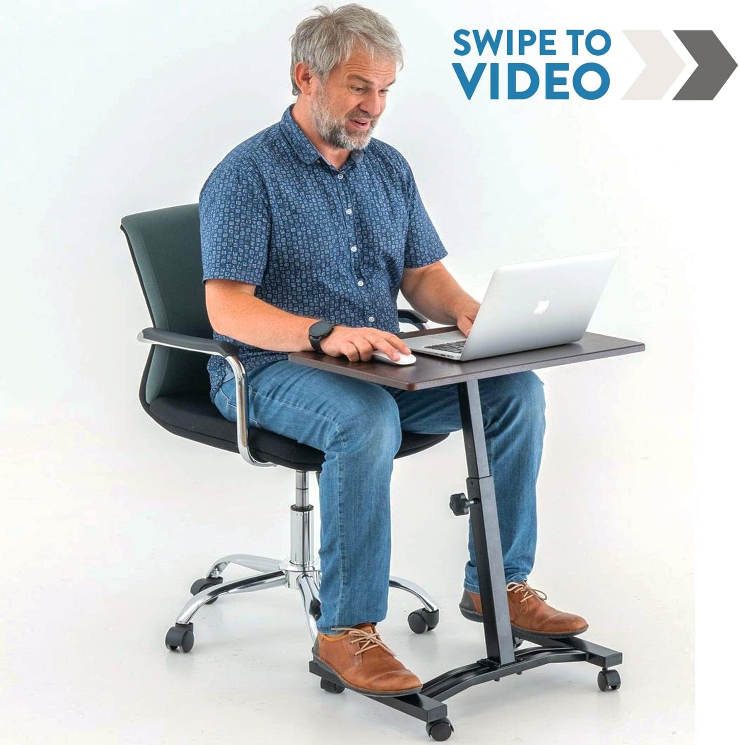 Tatkraft Salute Mobile Laptop Desk  Height Adjustable With Castors