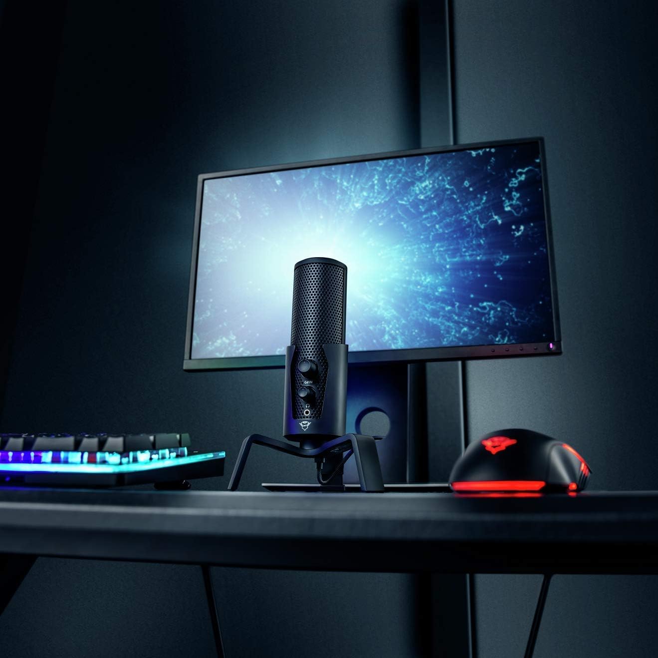 Trust GXT258 Fyru Metal 4 Mode Podcasting Gaming Streaming Microphone