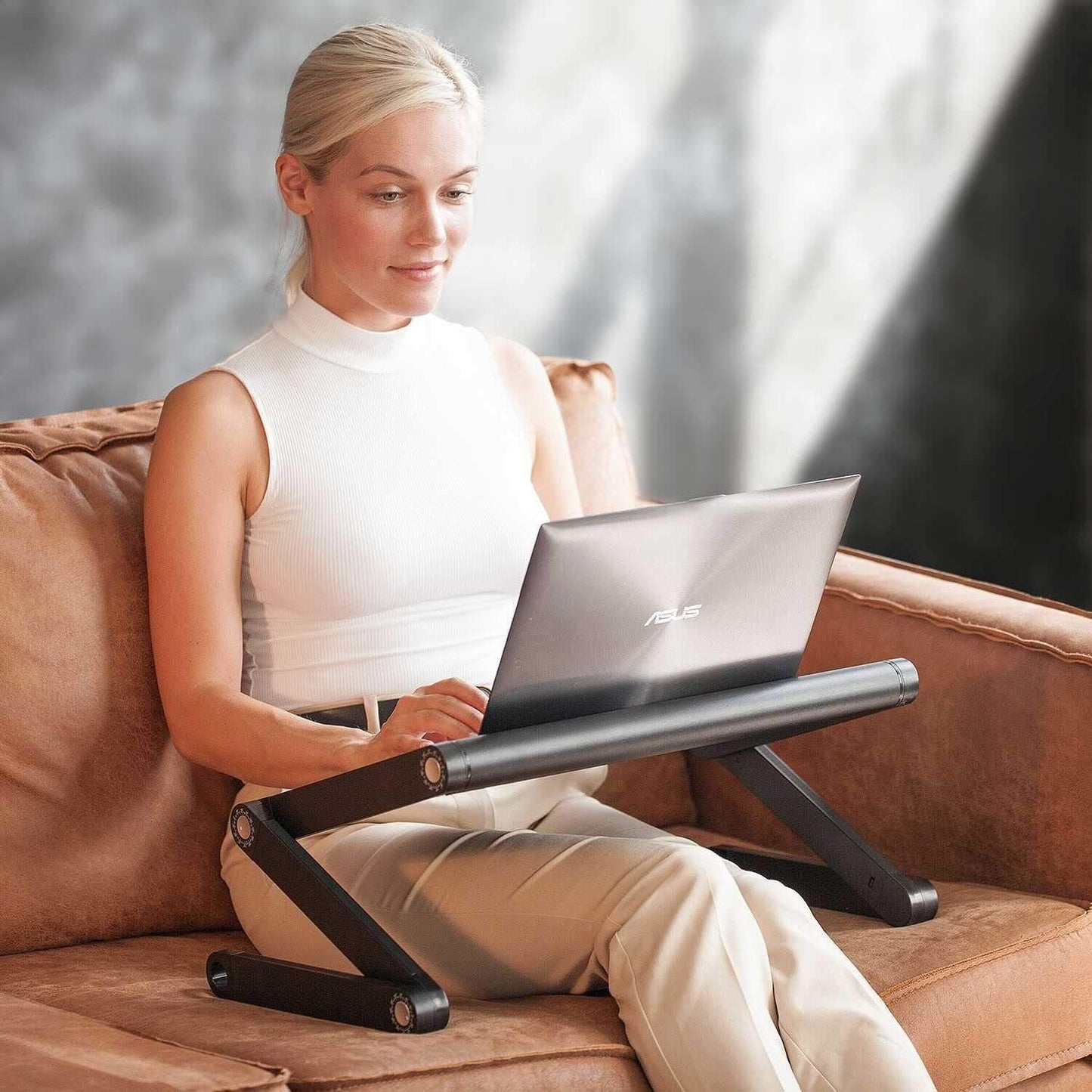 Nobel Ergonomic Folding Laptop Desk Stand Metal Construction