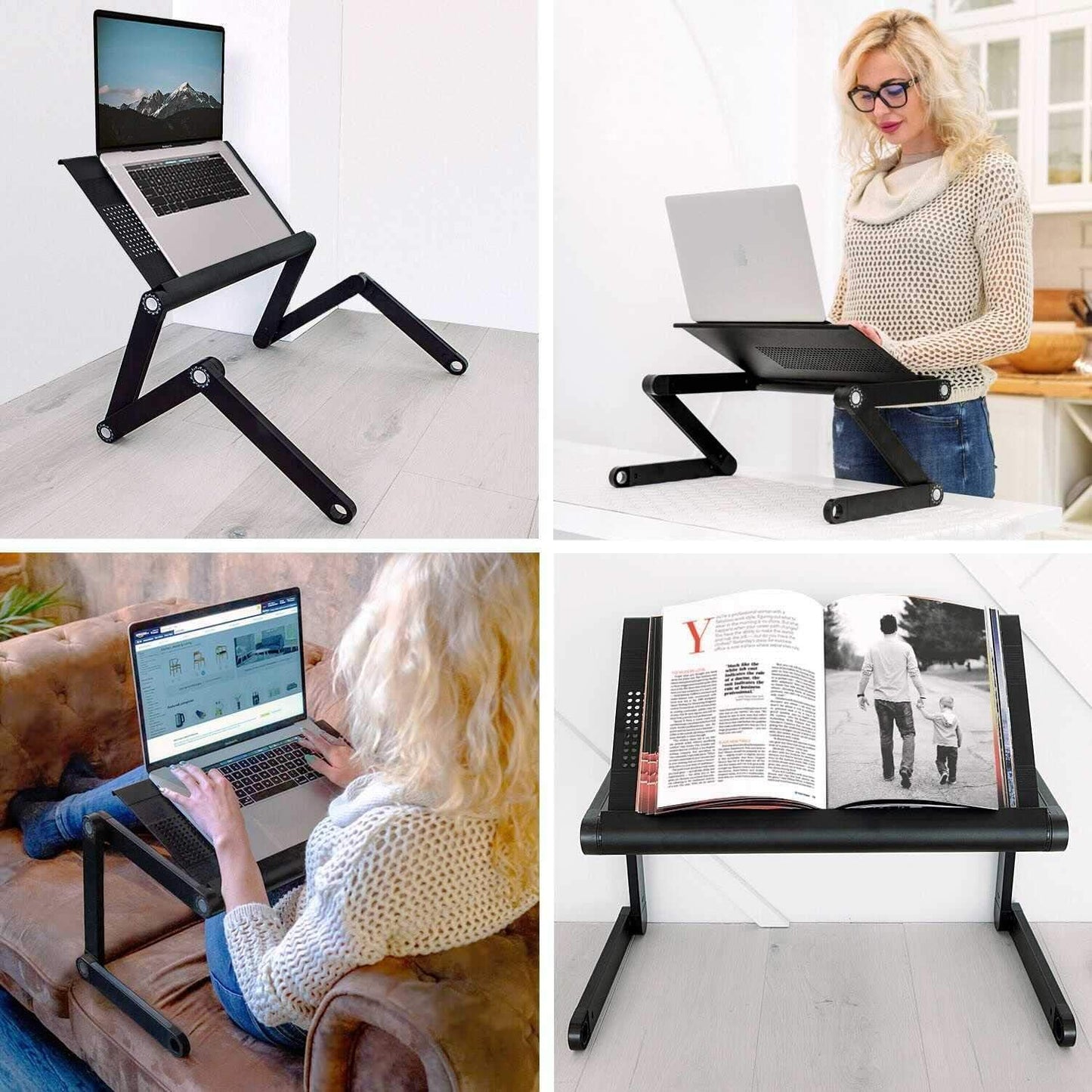 Nobel Ergonomic Folding Laptop Desk Stand Metal Construction