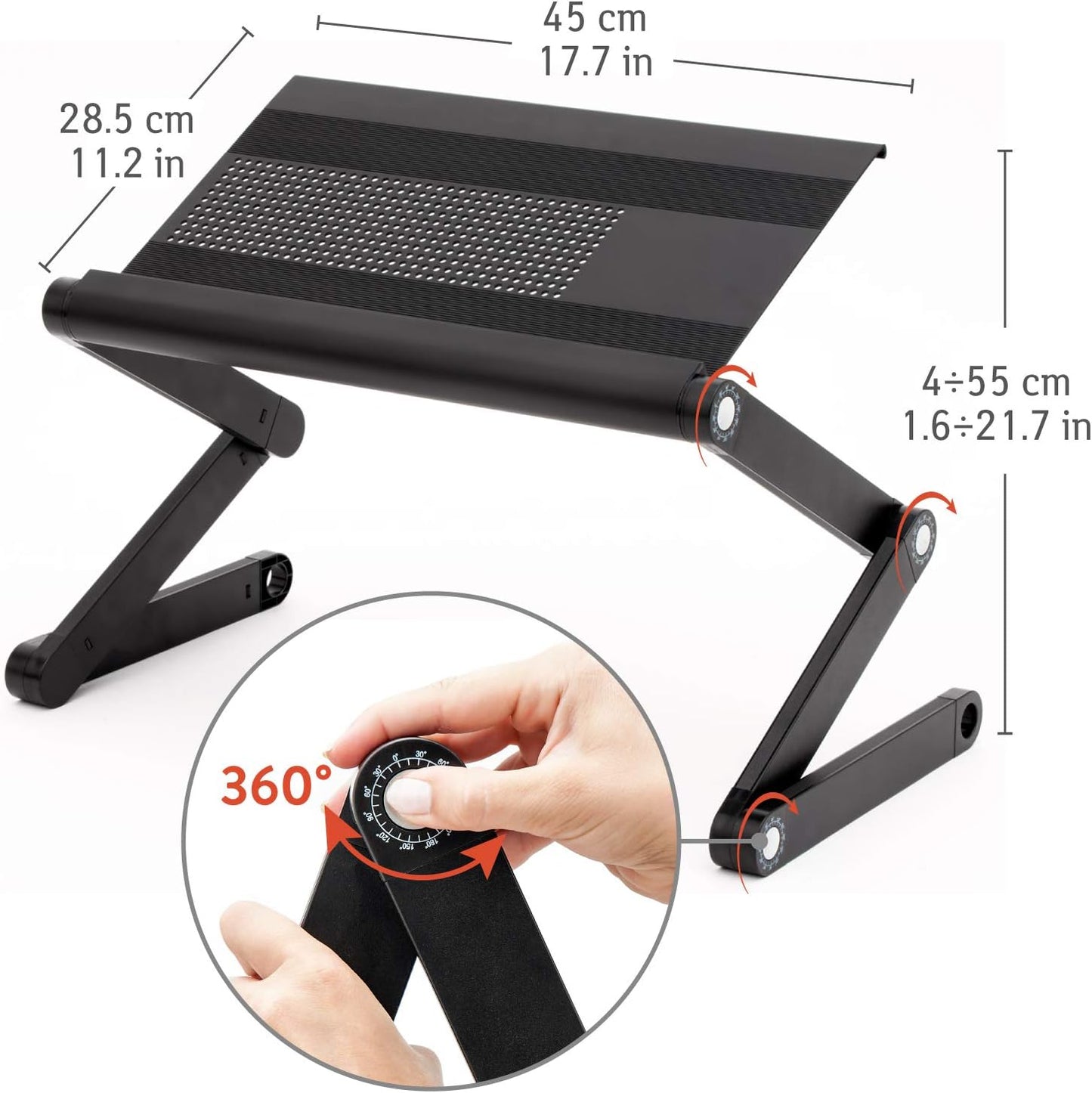 Nobel Ergonomic Folding Laptop Desk Stand Metal Construction