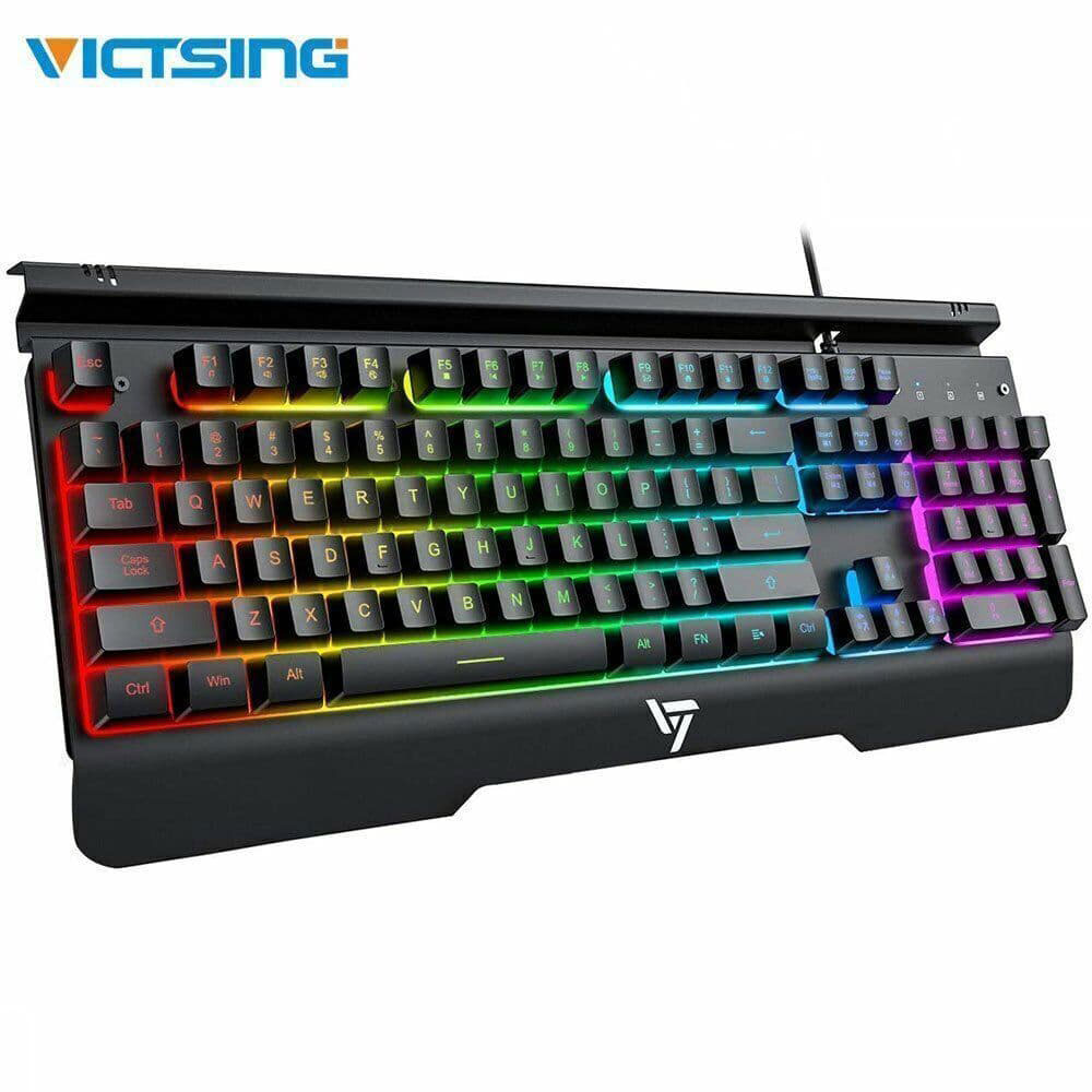 Victsing PC265A RGB Illuminated Backlit Gaming Keyboard NKey Rollover  UK Layout