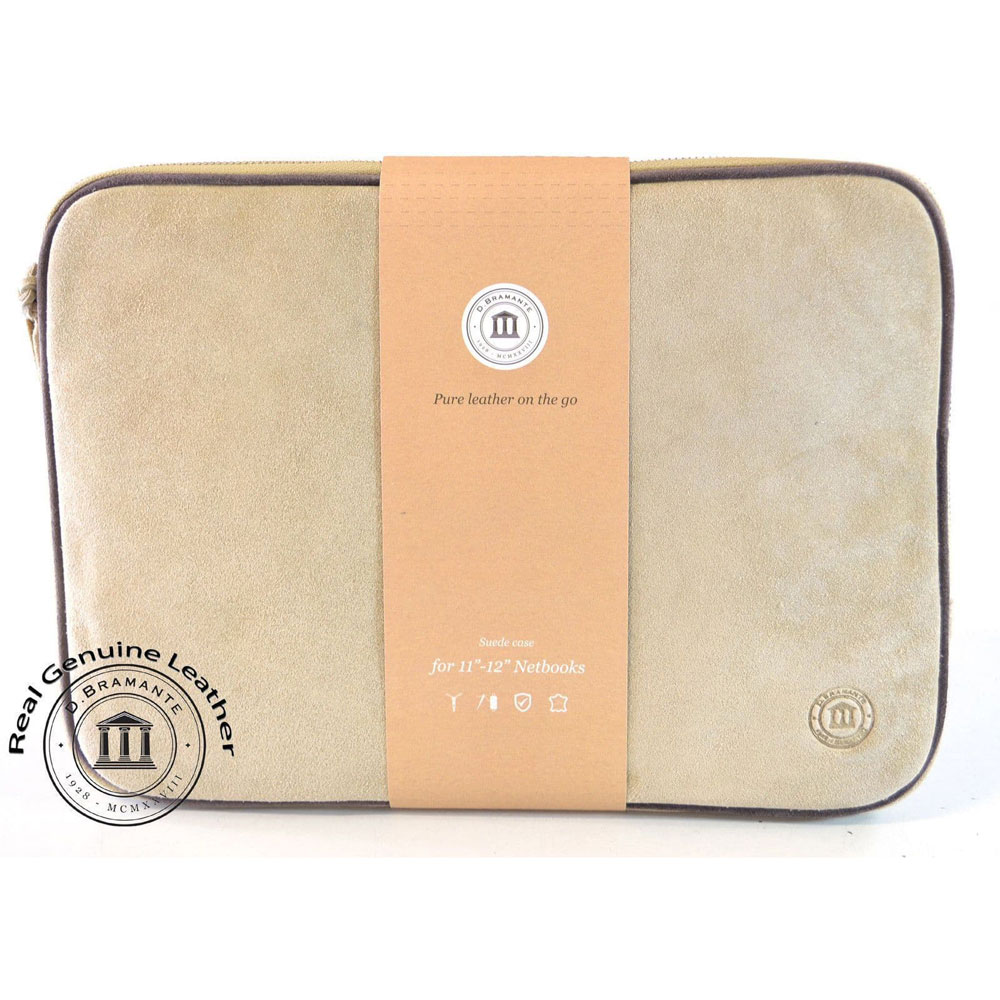 DBramante 1928 Genuine Sandstone Suede Leather Sleeve Case Laptop Tablet 11" 12"
