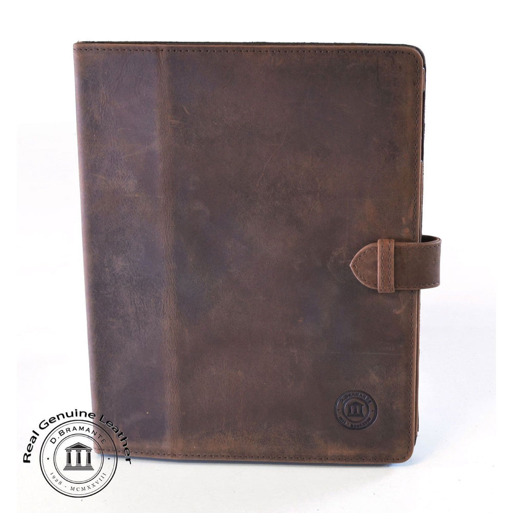 DBramante 1928 Real Leather Folio  Case & Stand For  iPad  2 3 4 Hunter Brown